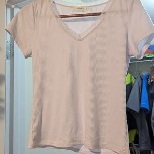 Wild Fable Tan Fitted Short Sleeve T-Shirt